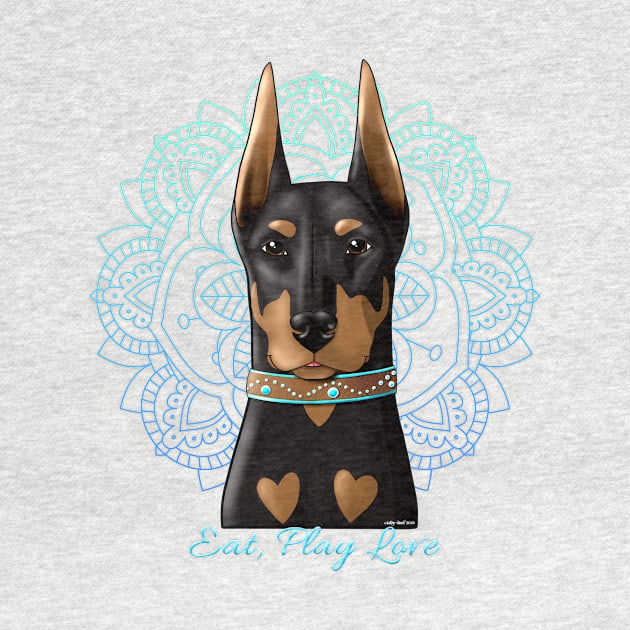 Doberman Eat Play Love by FLCupcake